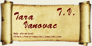 Tara Vanovac vizit kartica
